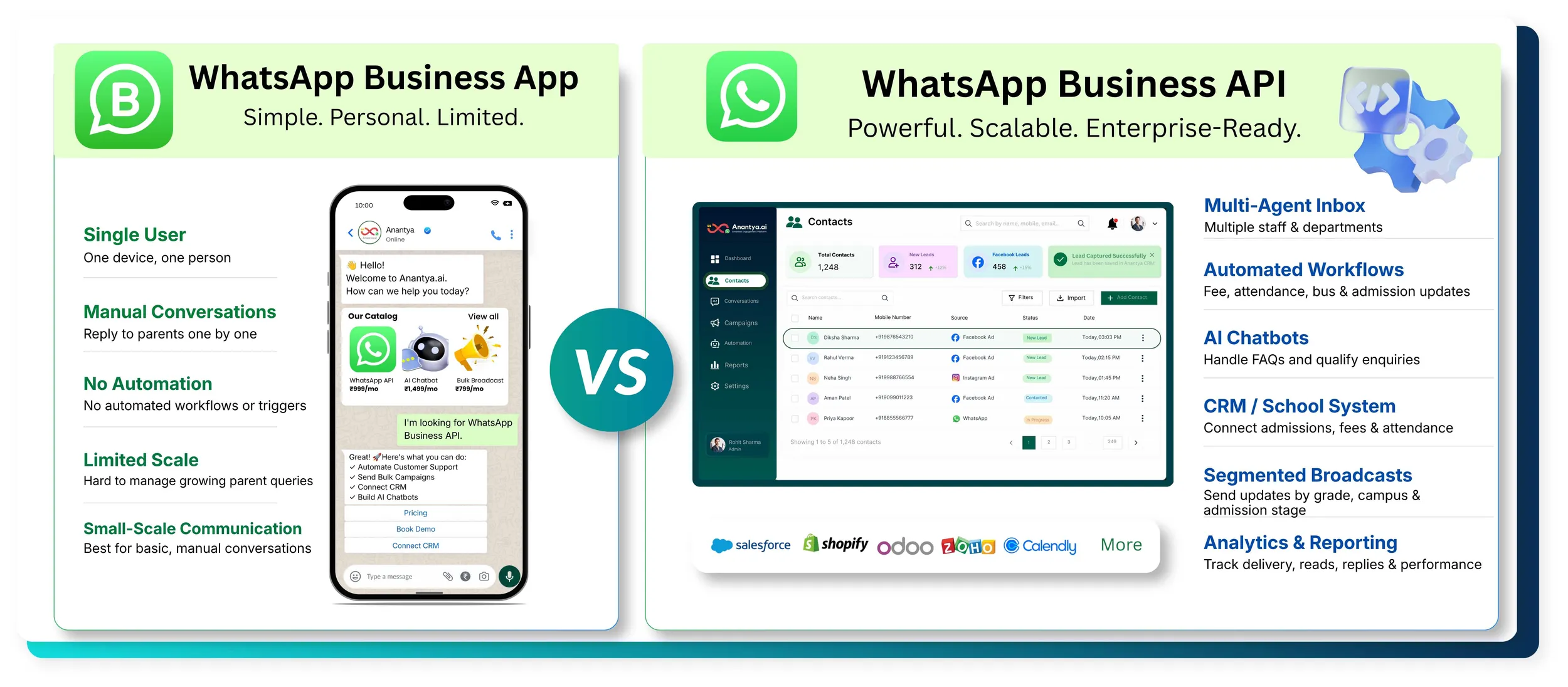 Whatsapp business app vs API