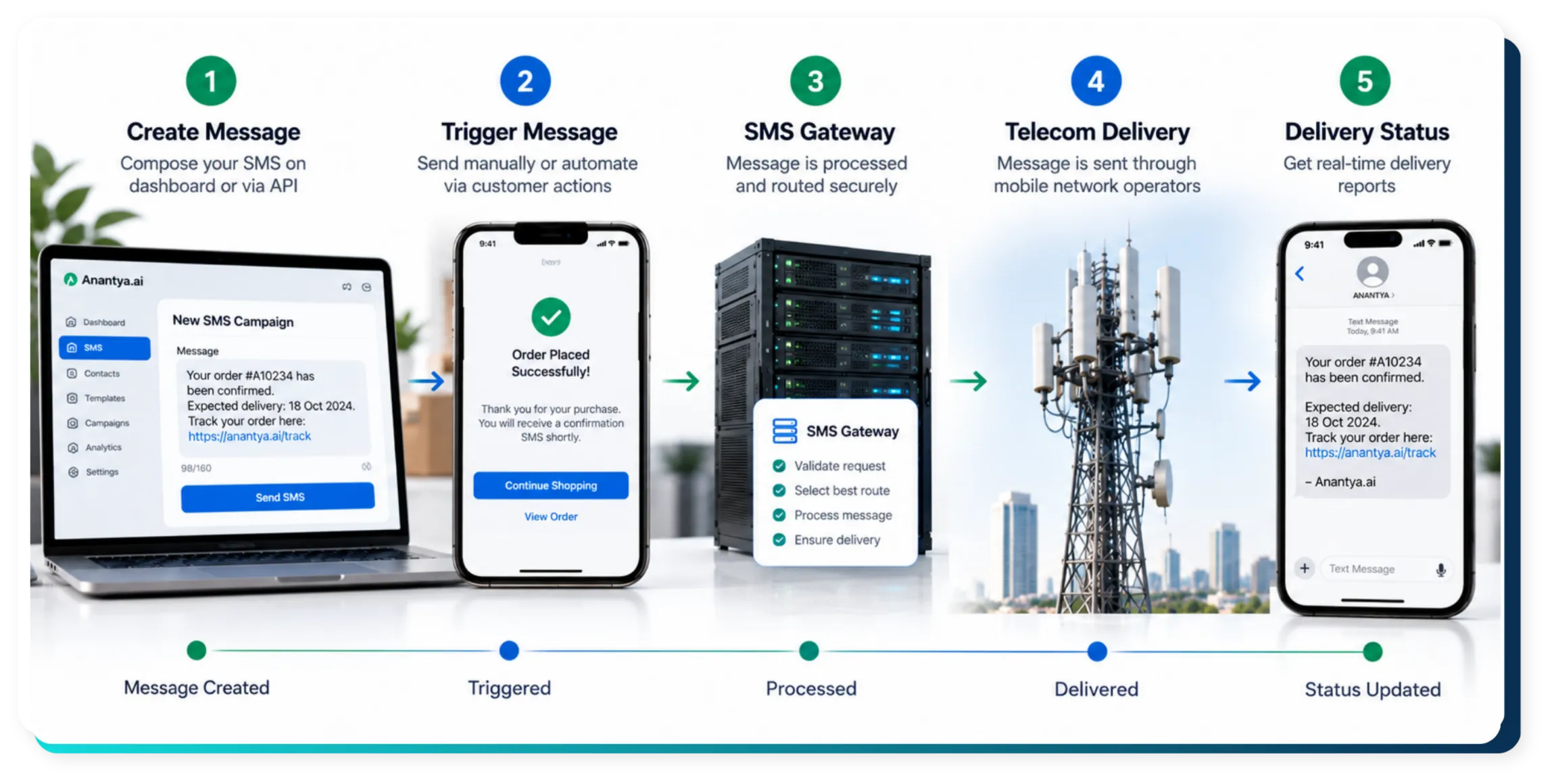 How does an SMS service work