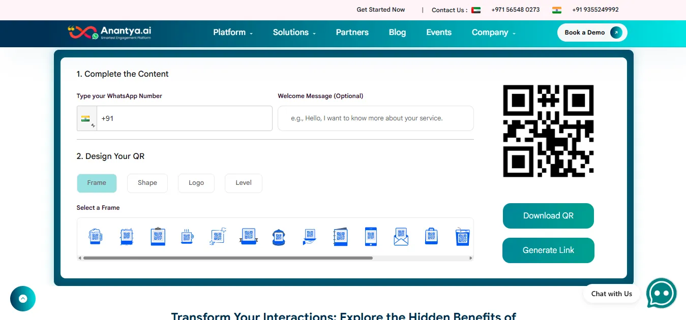 Generate a WhatsApp Link Using Anantya.ai